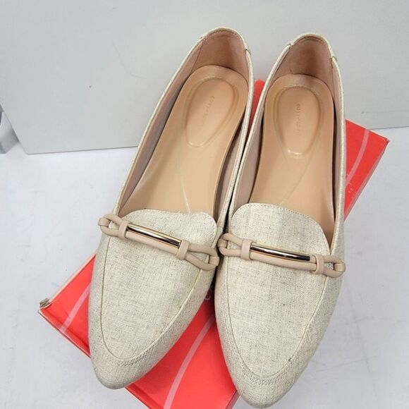 Easy Spirit Eflex Carlina Slip-On Pointy Toe Dress Flats Linen SIZE 10 NIB NWT - Picture 3 of 11